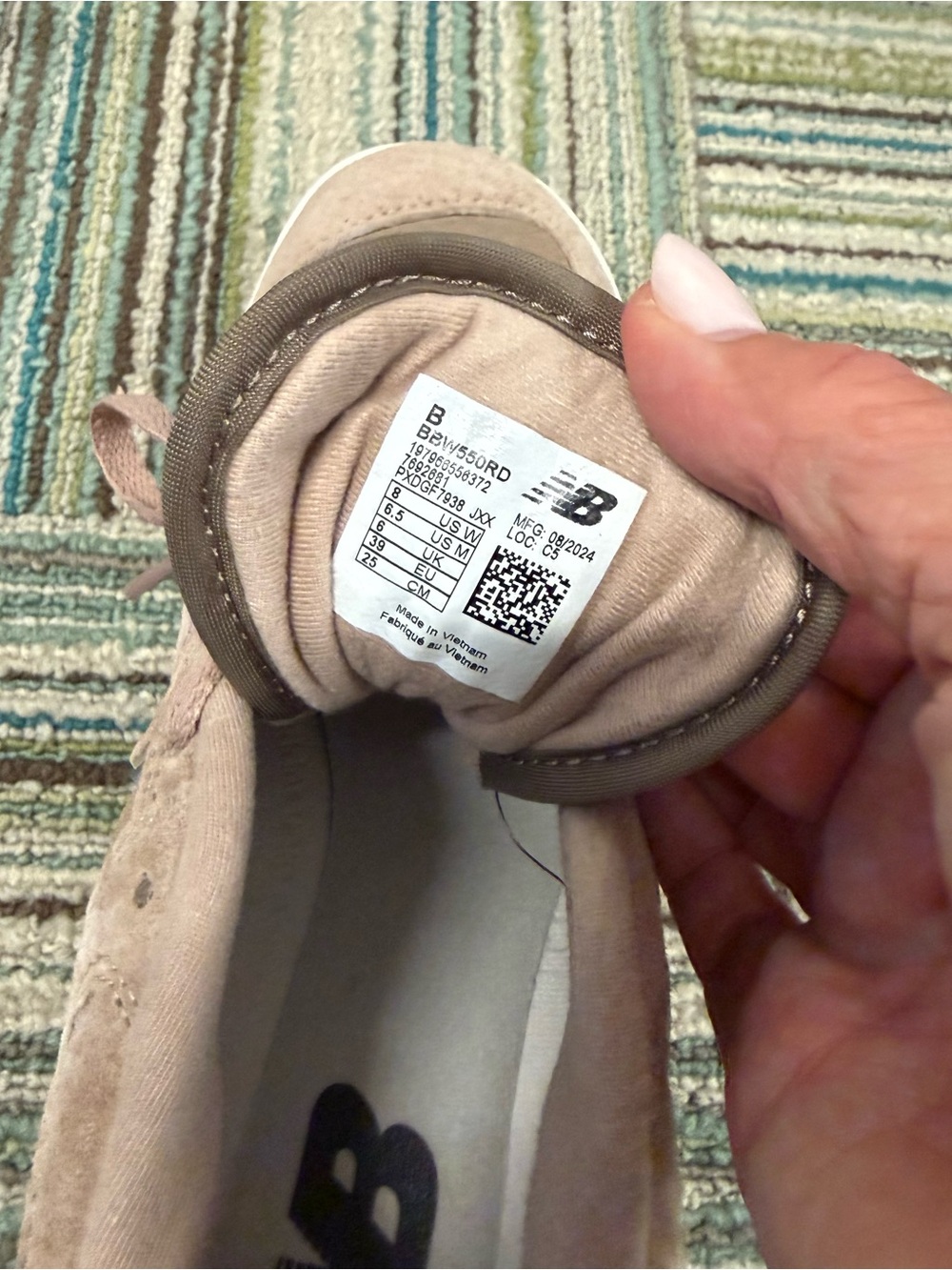 New Balance 550 Mushroom Suede Sneakers BBW550RD | Women’s 8 NWOT - Picture 12 of 12